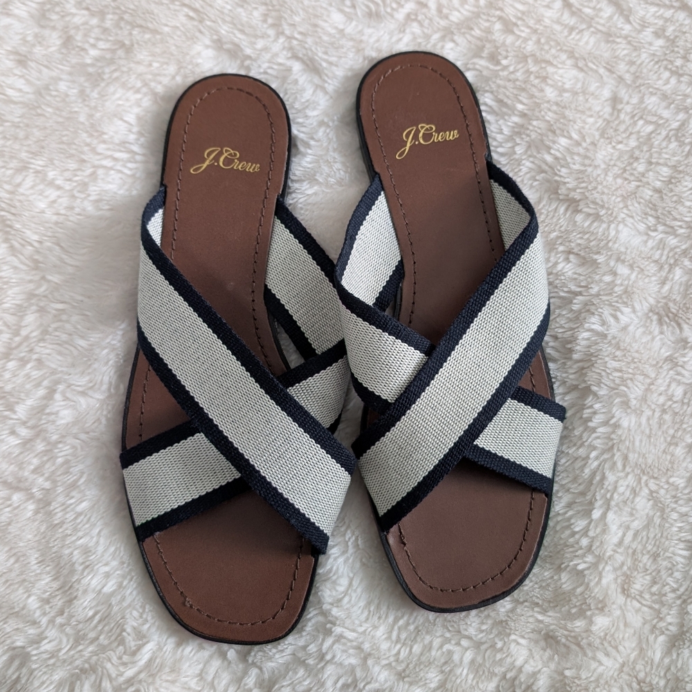 J. Crew Woven Canvas Strap Flat Sandal